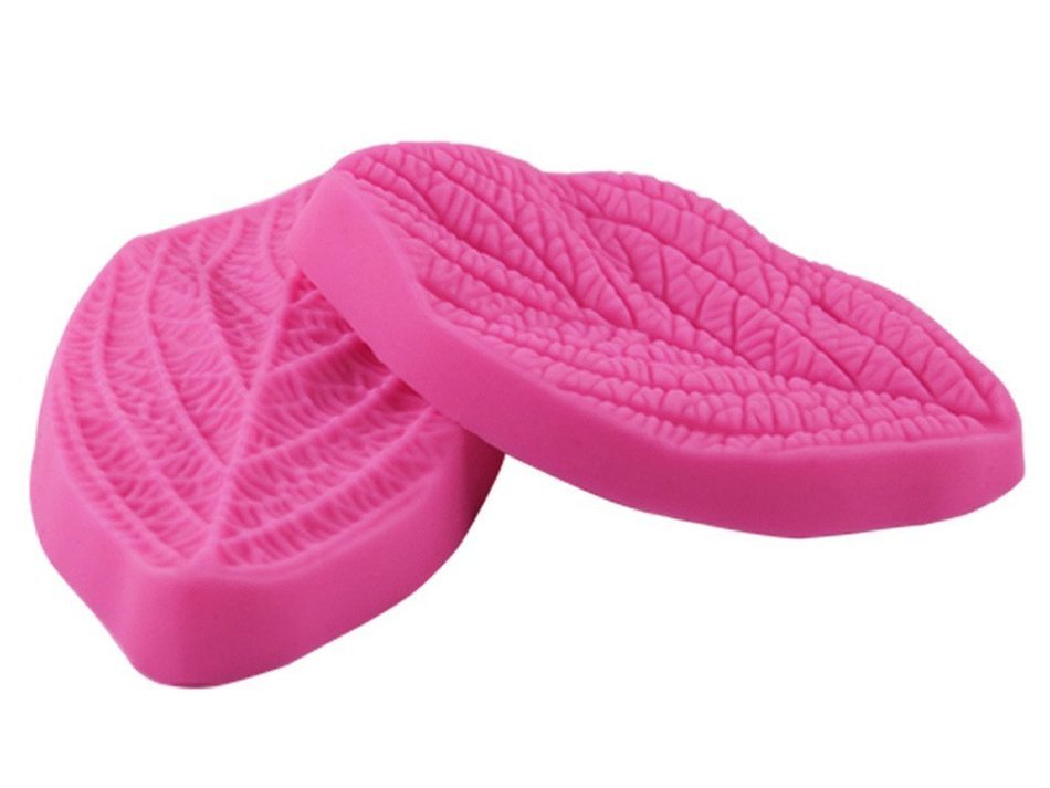 FOUR-C Decorating Tools Leaves Veiner Gumpaste Molds Silicone Cupcake Molds Color Pink
