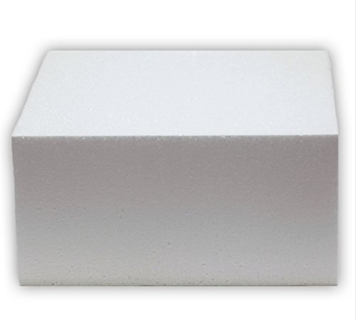 Oasis Supply 747158 Dummy Square Cake, 8" x 8" x 4", White