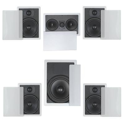 5.1 Home Theater Flush Inwall Speaker Package- Four Inwall 6.5" 2-way Speakers, One Inwall Dual 5.25" 2-way Center...