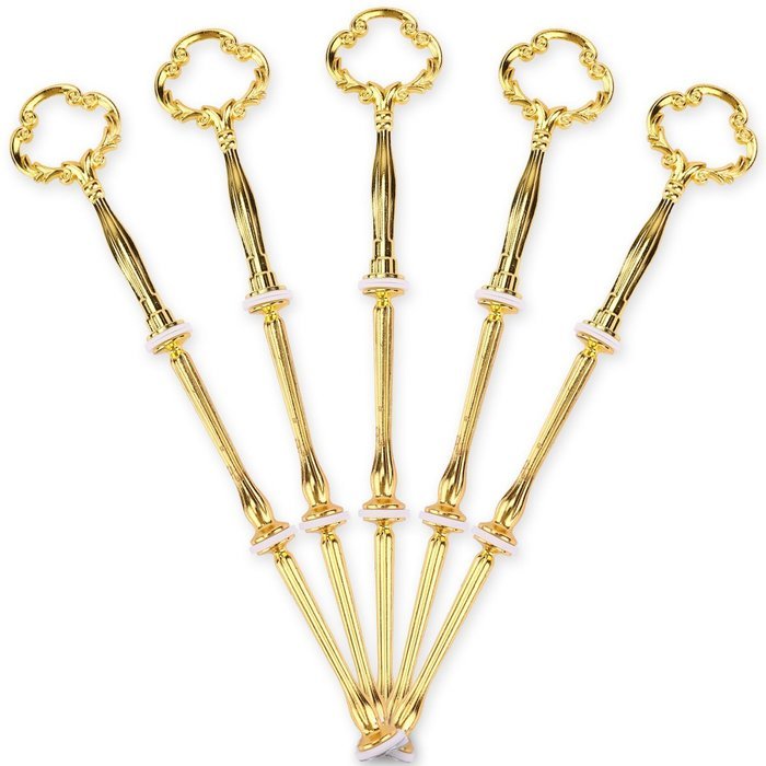 5 Sets 3 Tier MINI Flower Silver Cake Plate Stand Handle Fittings Hardware Rod Plate Stand Wedding Party Dessert... N3