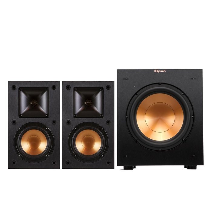 Klipsch R-14M Reference Monitor Speakers with R-10SW 10" Powered Subwoofer (Black) N6