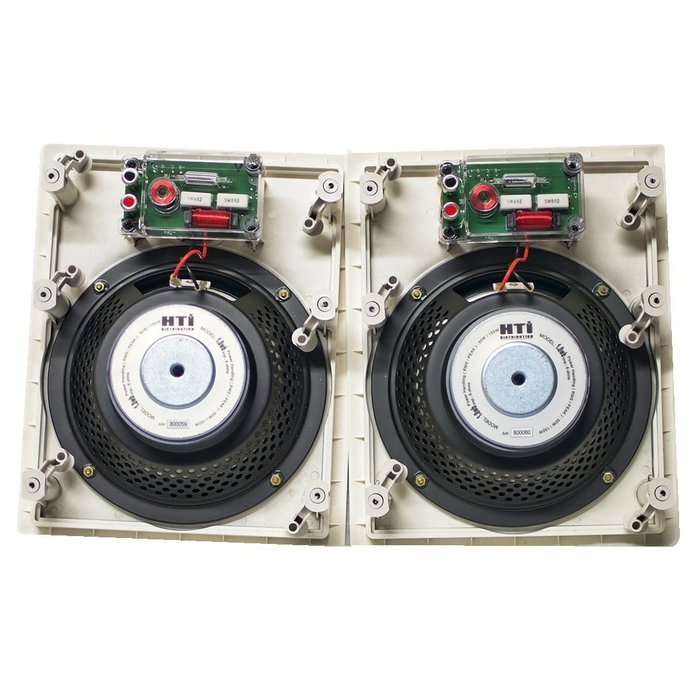 White 2-Way 8" inch 150 Watt 6 Ohms In-Wall Home Theater Speaker (pair) 150W