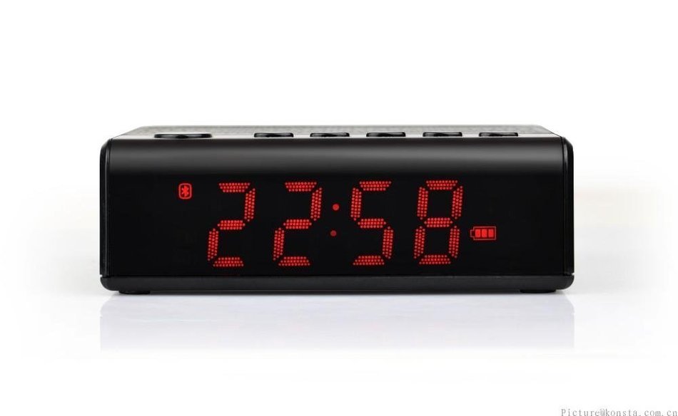Rechargeable Digital Alarm Clock Radio with Speaker LED Display FM Mp3 TF Player N2