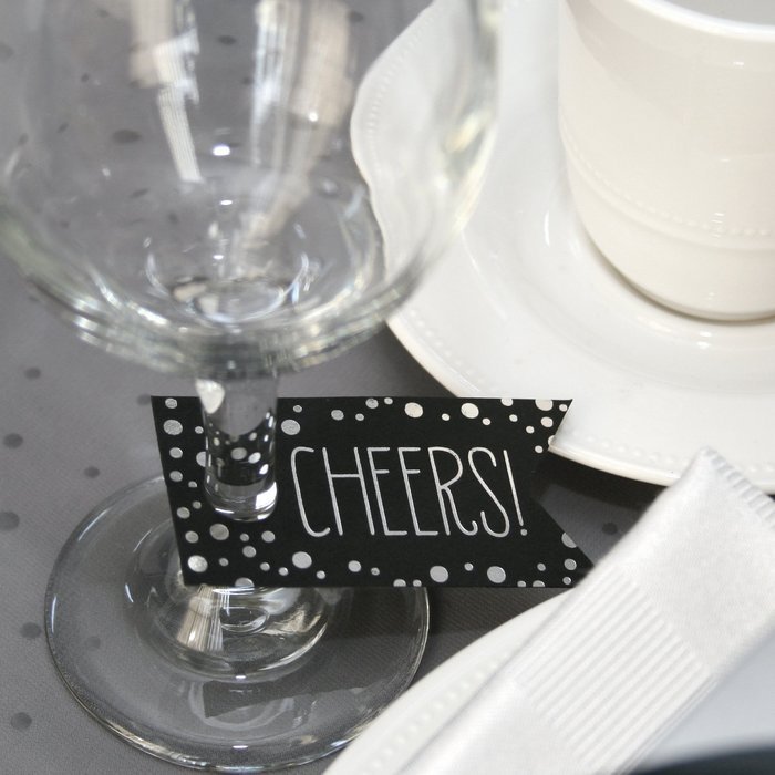 Hortense B. Hewitt Wedding Accessories Silver Foil Polka Dot Favor Cards, Set of 25 N2