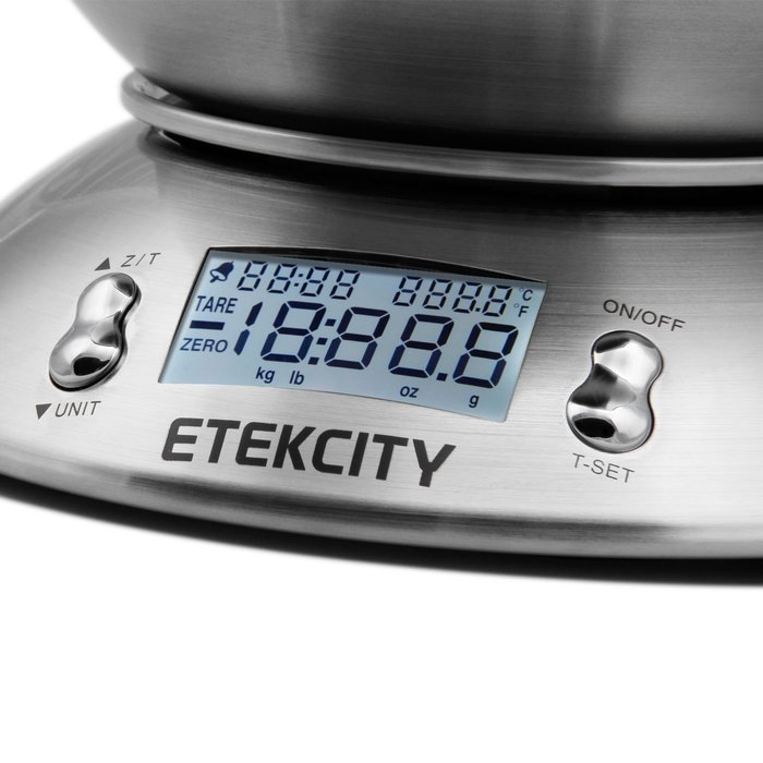 Etekcity 11lb/5kg Digital Kitchen Food Bowl Scale Stainless Steel Alarm Timer N4