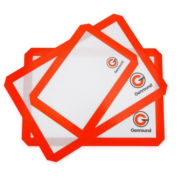 Genround Silicone Baking Mats (Set of 3) - 2 x Large Half Sheet, 1 x Small Quarter Sheet - Non Stick Heat Resistant... N2