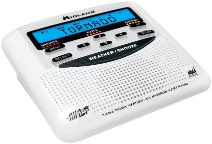 NOAA Weather Alert All Hazard Public Alert Certified Radio with SAME, Trilingual Display and Alarm Clock by Midland