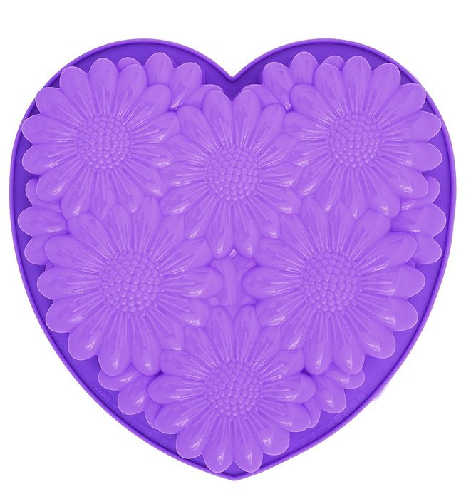 Pavoni FRT163 Platinum Silicone Bouquet Heart Cake Mould, Purple