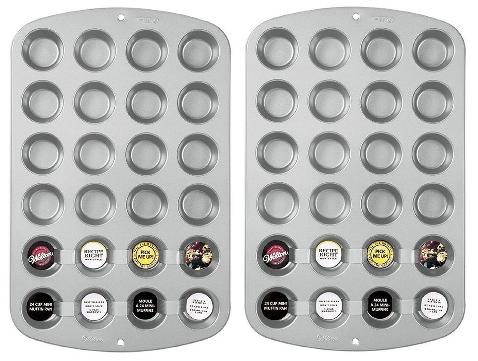 Wilton Recipe Right Nonstick 24-Cup Mini Muffin Pan, Pack of 2 Pans