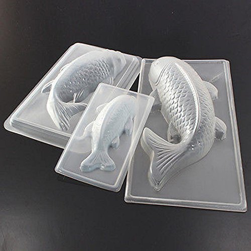Shopline Plastic 3D Koi Fish Cake Chocolate Mould Jelly Handmade Sugarcraft Mold (Small koi fish) N5