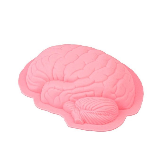 inkint Novelty Brain Shape Silicone Cake Mold Halloween Party Dessert Pan Fondant Cake Mould with Food Grade Material... N6