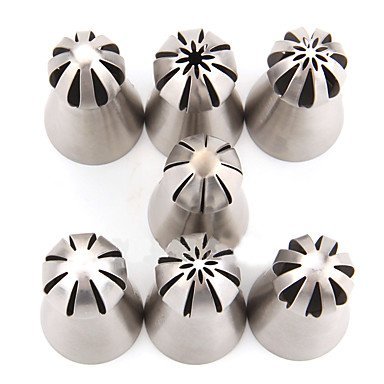 Y&XL&H 7pcs/lot Metal Stainless Steel Frame Professional Cake Decorators Russian Pastry Nozzles Piping Tips