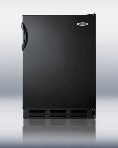 Summit FF6BBI7DPL 5.5 cu. ft. All-Refrigerator With Diamond Plate Door Automatic Defrost Hidden Evaporator Adjustable...