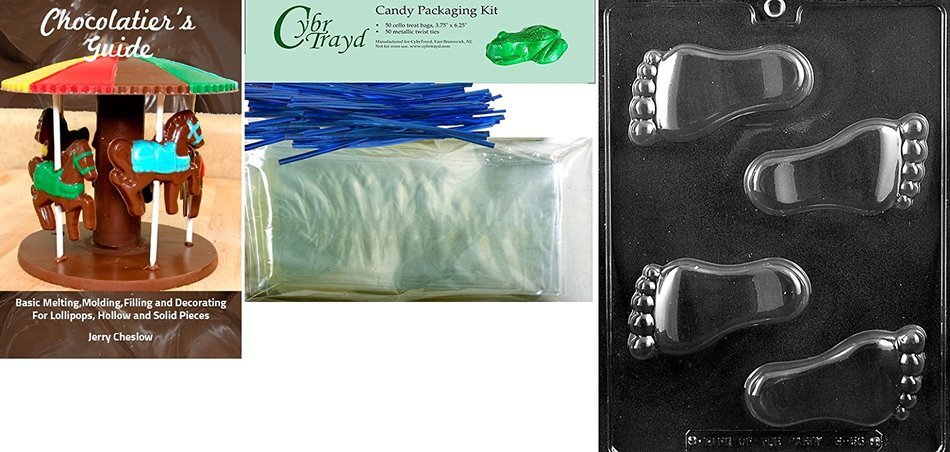 Cybrtrayd B056 Feet Chocolate Candy Mold with Exclusive Cybrtrayd Copyrighted Chocolate Molding Instructions