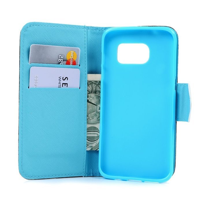S7 Edge Case,Samsung Galaxy S7 Edge Case - Wallet Folio Flip Premuim PU Leather Case Colorful Print Design with... N12