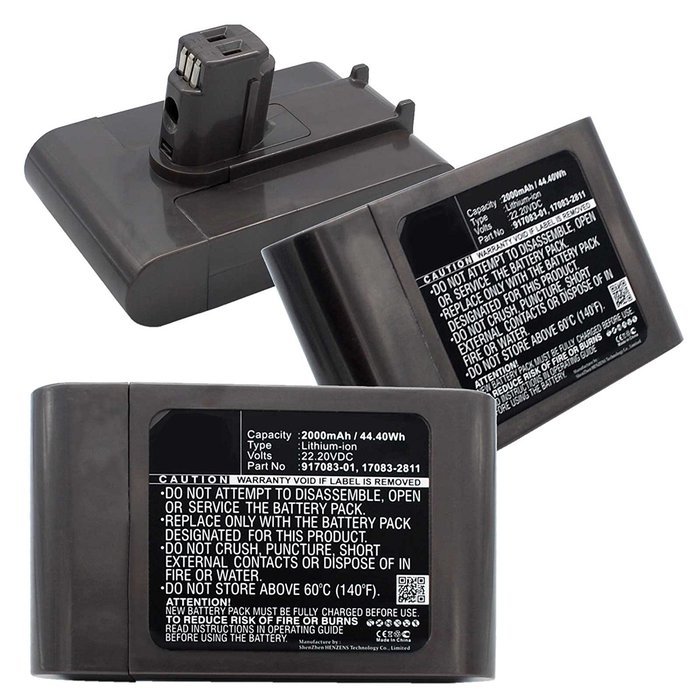 3x Exell EBVB-206 Li-Ion 22.2V 2000mAh Vacuum Battery Fits DYSON Handheld DC31, DC31 Animal, Cordless DC35, DC35... N3