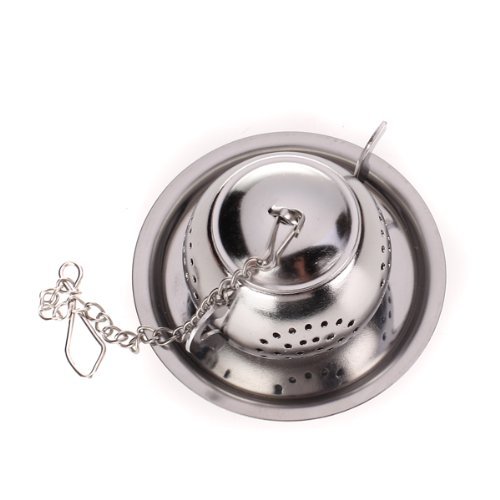 Stainless Steel Teapot Tea Infuser Strainer w/ Tray N5