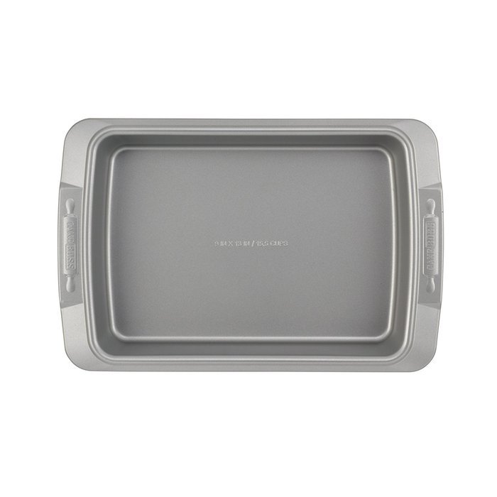 Cake Boss Deluxe Nonstick Bakeware 9-Inch x 13-Inch Covered Cake Pan, Gray N5