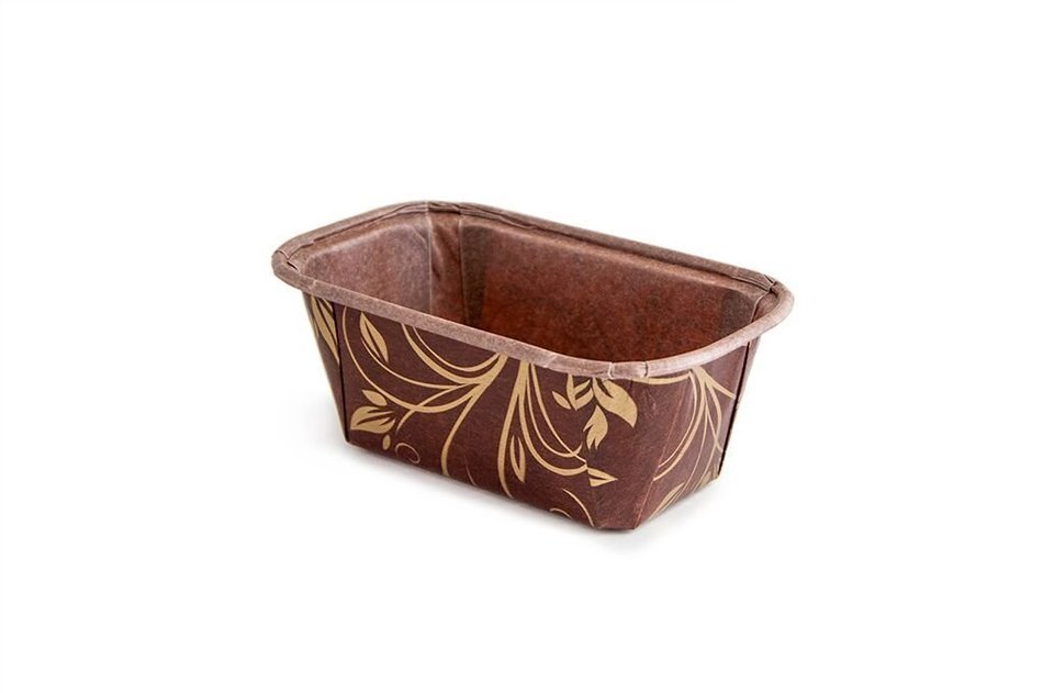 Mini Paper Baking Loaf Pan Good For All Of The Mini Plumpy Color BROWN & GOLD Size 3.15/1.58"B x 1.58"Sw x 3.94...