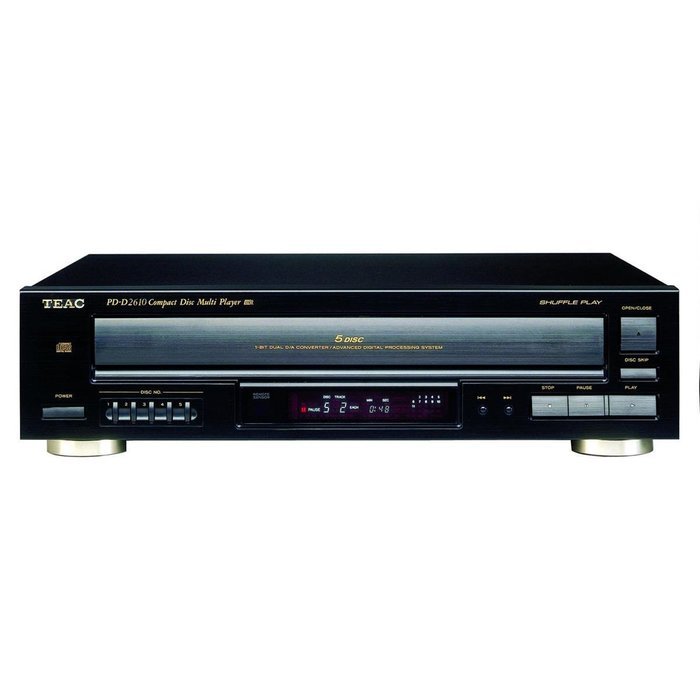 TEAC PD-D2610 MKII 5-Disc CD Changer With Remote and SpinClean Disc Cleaner