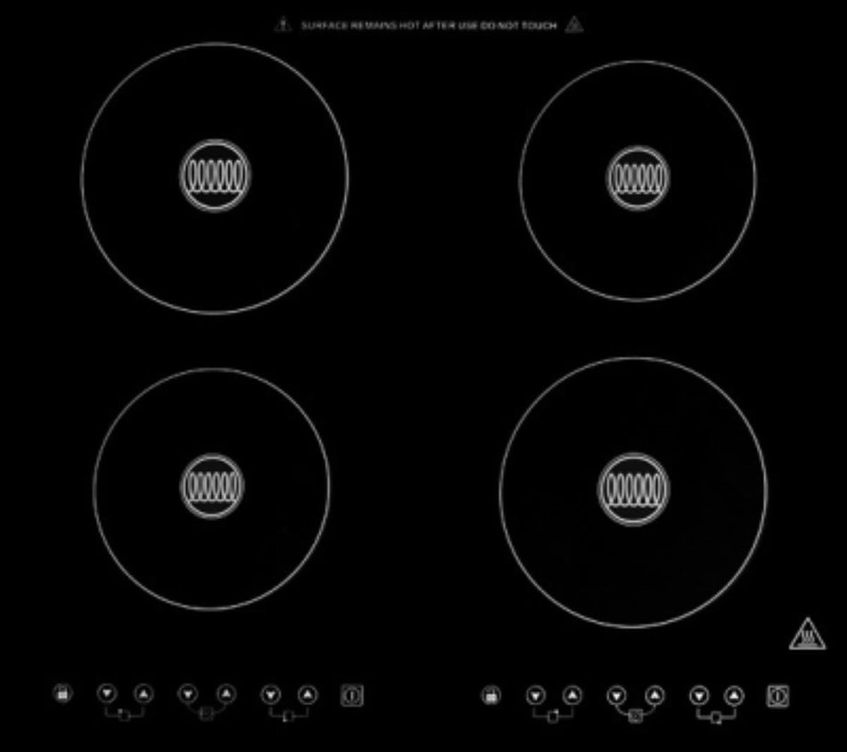 Summit SINC424220 23" Smoothtop Electric Induction Cooktop With 4 Cooking Zones Electronic Touch Controls Child...