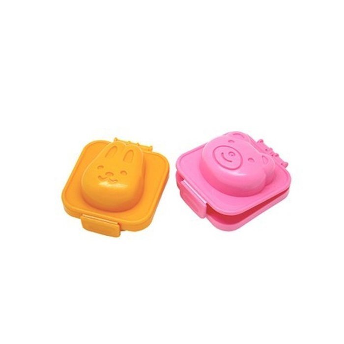 Benran Cute Cartoon Rabbit and Bear Boil Egg Sushi Rice Decorating Mold (Pack of 2)