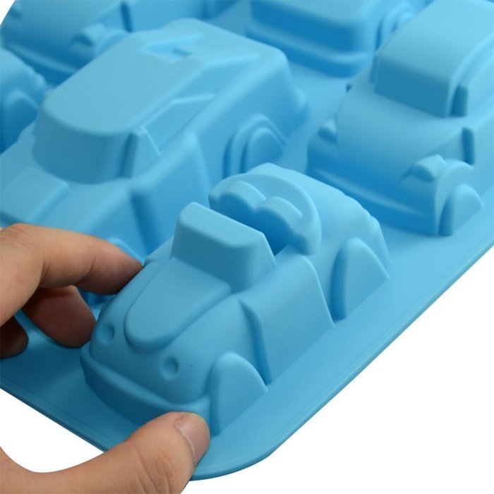 1 X Silicone Cars Jello Chocolate Pudding Baking Mould Cake Decoration DIY Pan 8Cav N2