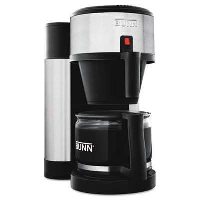 10-Cup Home Coffee Brewer, Stainless Steel, Black, Sold as 1 Each