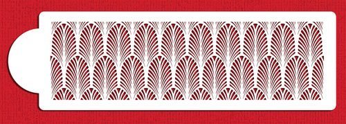 Designer Stencils C940 Great Gatsby Fan Cake Stencil Side