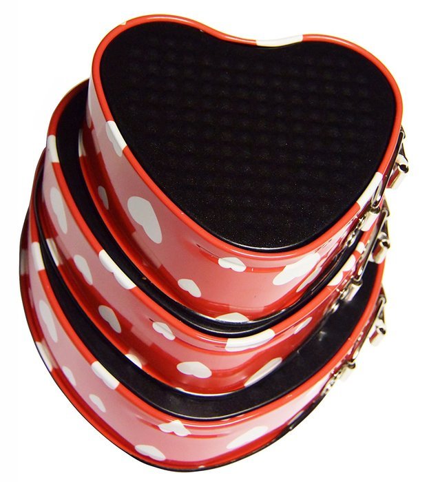 Cake Mould Red Heart Shaped Bake Ware (Set of 3) N5