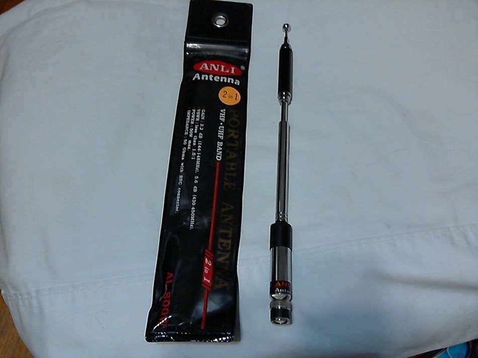 ANLI AL-800 Telescopic Dual Band Amateur Ham Radio & Scanner Antenna w. BNC Connector - 2 in 1