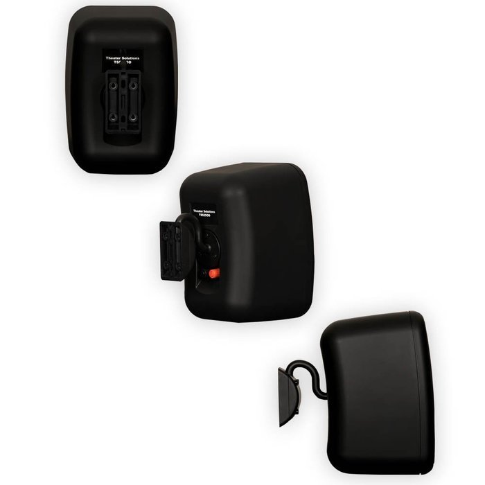 Theater Solutions TS6ODB Indoor or Outdoor 6.5" Speakers Weatherproof Mountable Black 4 Pair Pack N5