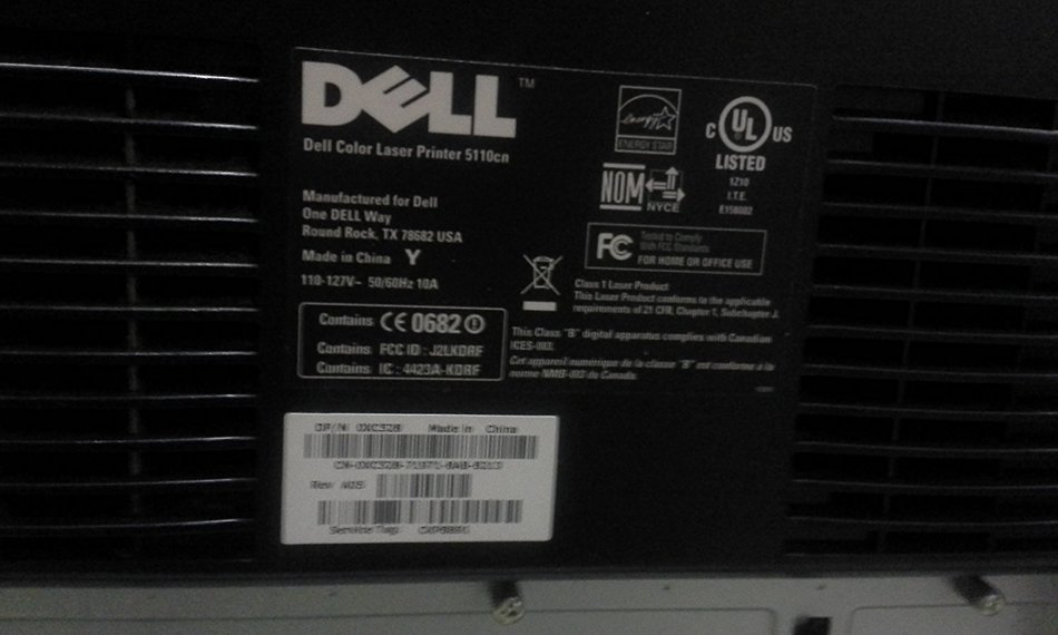 Dell Color Laser Printer 5110cn (up to 40 ppm in black and 35 ppm in color,Expandable Memory up to 1152MB) N3