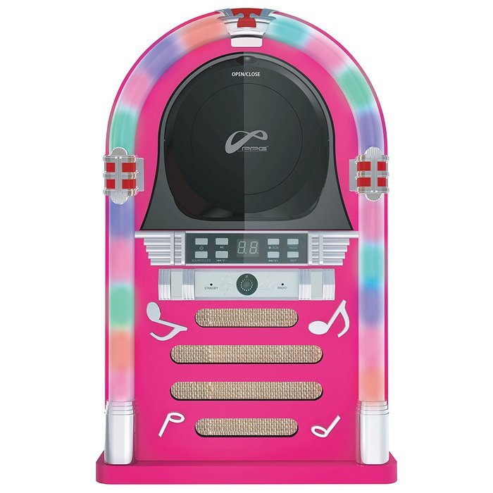 WYZworks FM Radio CD Jukebox Bluetooth Speaker System Color Changing LED Lights Blue N4