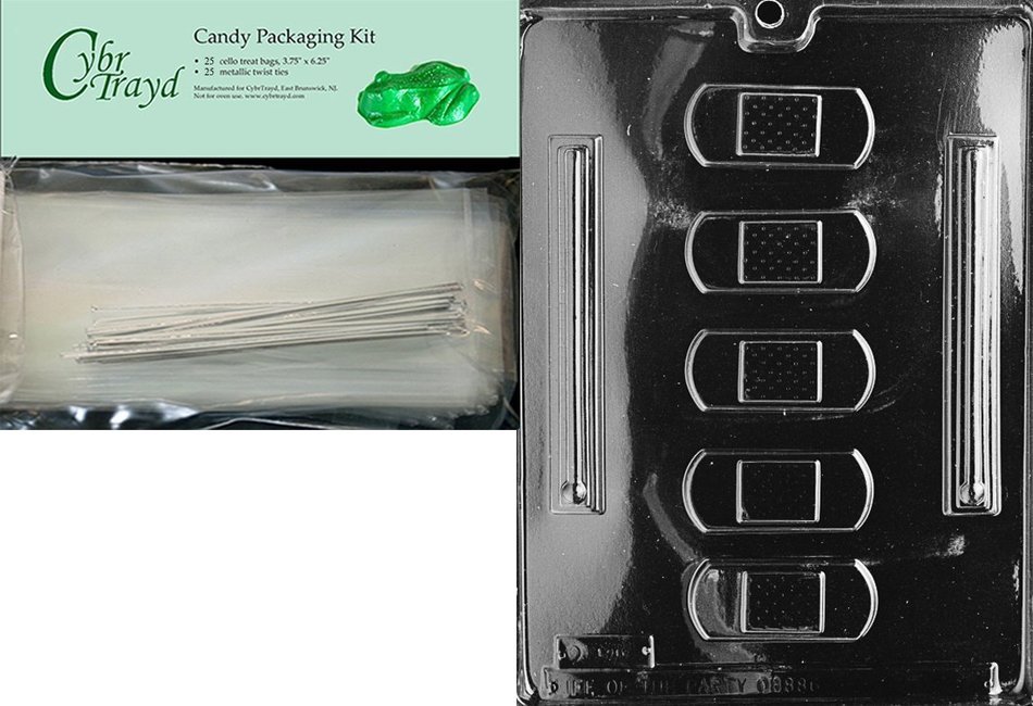 Cybrtrayd J028 Bandaid and Thermometer Chocolate Candy Mold with Exclusive Cybrtrayd Copyrighted Chocolate Molding...