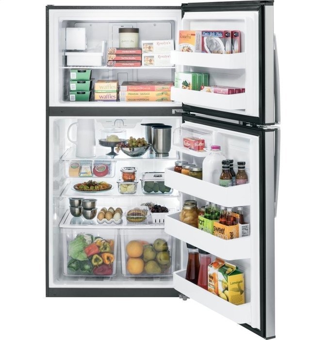 GE GIE21GSHSS 21.2 Cu. Ft. Stainless Look Top Freezer Refrigerator - Energy Star N3