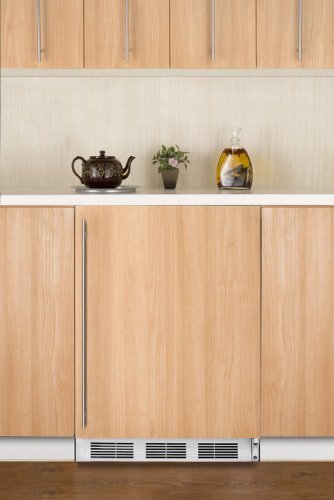 Summit CT66JBIIFADA: ADA compliant built-in refrigerator-freezer with white cabinet and customizable door that...