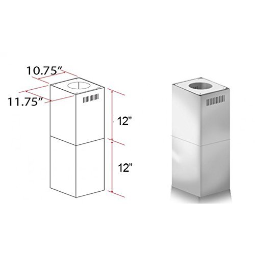 ZLINE 2-12 in. Short Chimney Pieces for 7 ft. to 8 ft. Ceilings N8