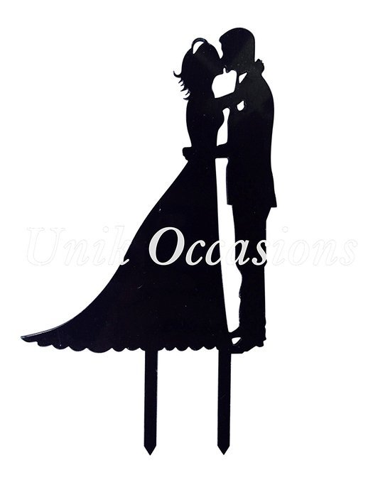 Kissing Couple Silhouette Acrylic Cake Topper N2