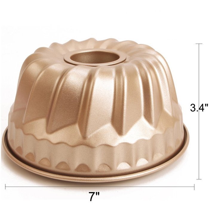 A.B Crew Non-Stick Flower Shaped Bakeware Carbon steel Fluted DIY Cake Bundt Pans 7-Inch Baking mould Mold For... N2