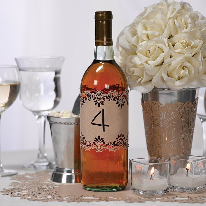 Hortense B. Hewitt 30869 Laser Cut Table Number Wraps, Numbers 1 to 10, Black N19