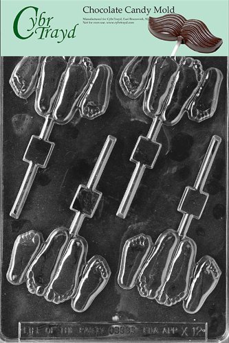 Cybrtrayd X012 Footsie Chocolate Candy Mold with Copyrighted Molding Instructions