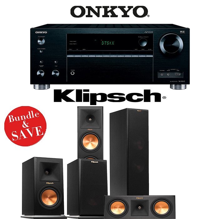 Onkyo TX-RZ610 7.2-Channel Network A/V Receiver + Klipsch RP-250F + Klipsch RP-250C + Klipsch RP-150M - 5.0 Home... N2