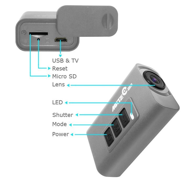 Matecam Full HD Action Mini Camera 1080P Sports Camera Helmet Waterproof Diving Camcorder Action Camera+Wi-Fi...