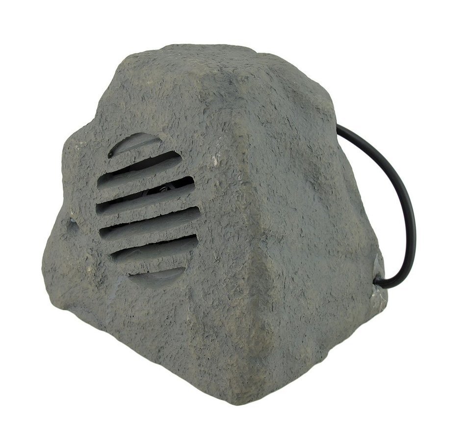 Set of 2 Weather Resistant Outdoor Rock Shaped 2 Way Speakers 8 in. N3
