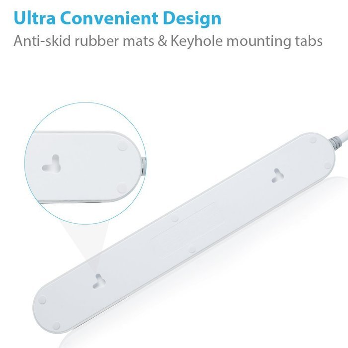 BESTEK 6-Outlet Surge Protector 6.6ft Cord with 7.5A 4 USB Ports N4