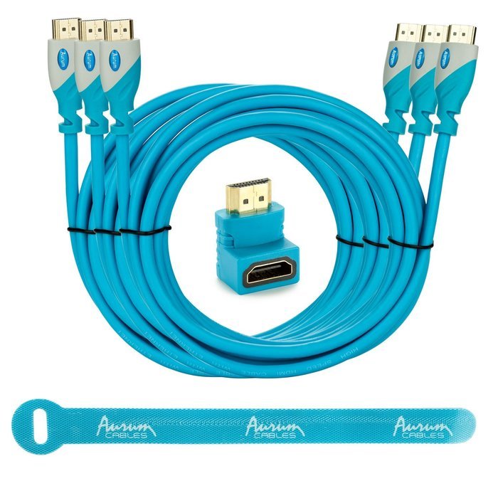 Aurum Pro Series - Pack of 3 High Speed HDMI Cable (10 Ft) with Ethernet - Supports 3D & Audio Return Channel...