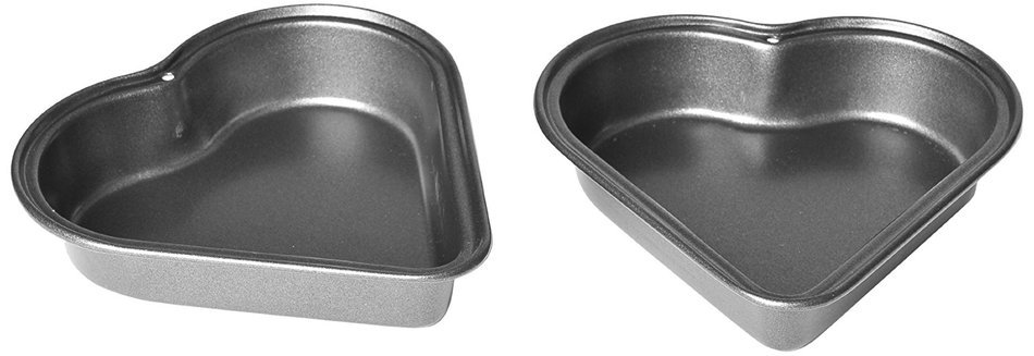 Chloe's Kitchen 201-502 Cake Pan Heart Shaped 2-Piece Set, Mini