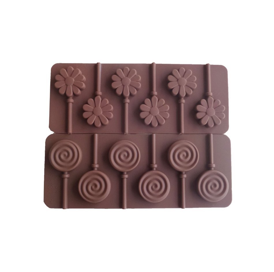 Pinaniu Swirl Lollipop Mold Flower Shape Silicone Mold Round Mold Starry Sky Lollipop 6 Cavities Chocolate Candy...
