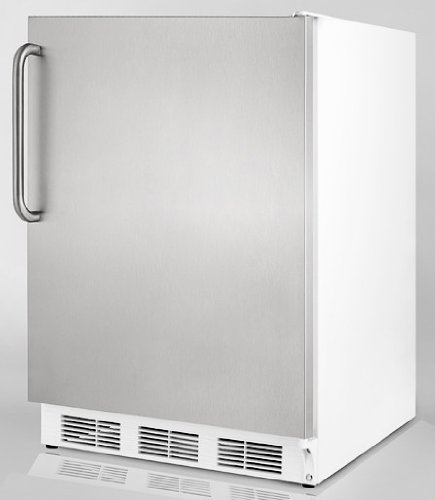 Summit AccuCold AL750SSTB 24" 5.5 Cu. Ft. Freestanding All-Refrigerator with Automatic Defrost Adjustable Shelves...